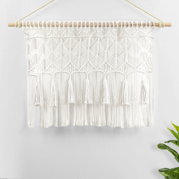 Lush Décor Boho Macrame Tassel Cotton Valance