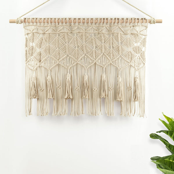 Lush Décor Boho Macrame Tassel Cotton Valance
