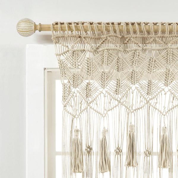 Lush Décor Boho Macrame Tassel Cotton Valance