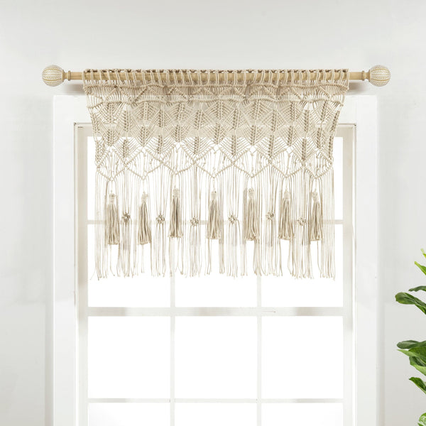 lush décor Boho Macrame Tassel Cotton Valance