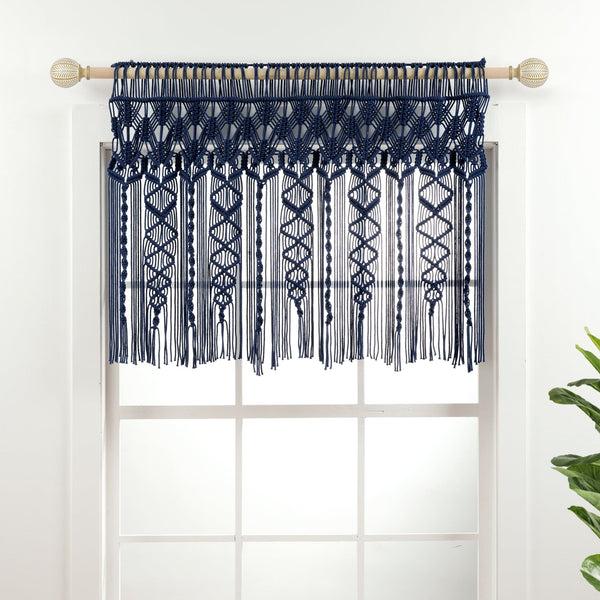 Lush Décor Boho Macrame Textured Cotton Valance