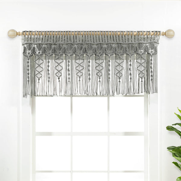 Lush Décor Boho Macrame Textured Cotton Valance