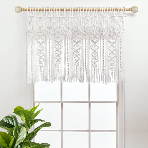 Lush Décor Boho Macrame Textured Cotton Valance