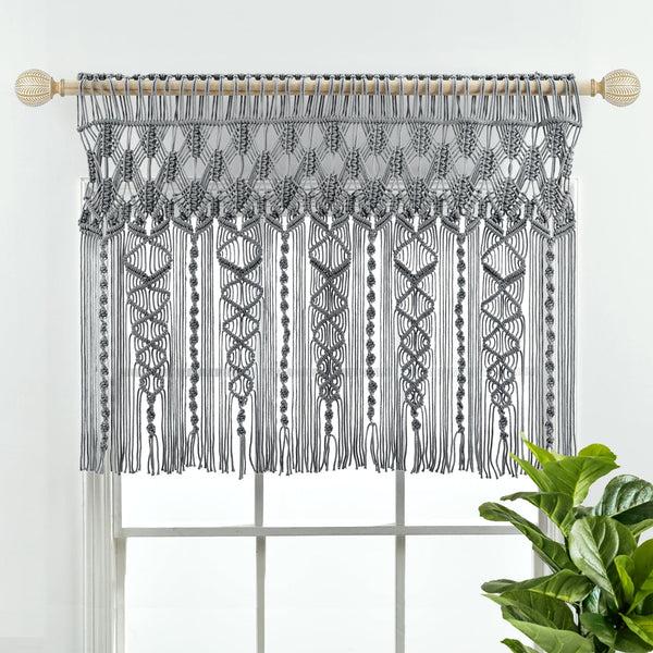 lush décor Boho Macrame Textured Cotton Valance