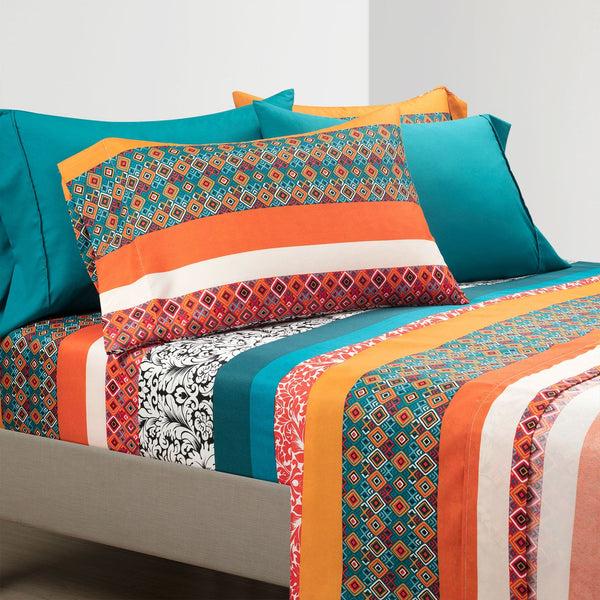 Lush Décor Boho Stripe 6 Piece Soft Sheet Set