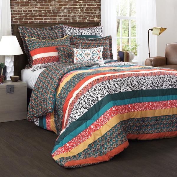 lush décor Boho Stripe 7 Piece Comforter Set