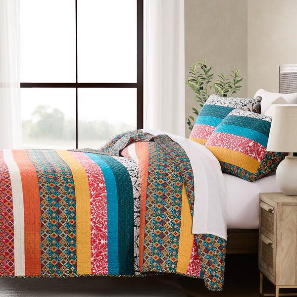Lush Décor Boho Stripe Quilt Set