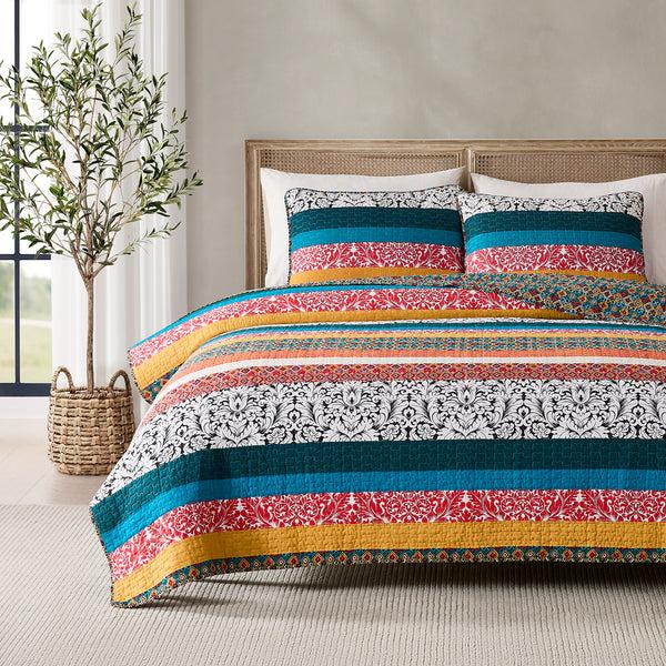 lush décor Boho Stripe Quilt Set