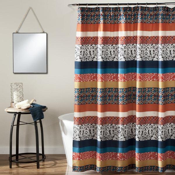 lush décor Boho Stripe Shower Curtain
