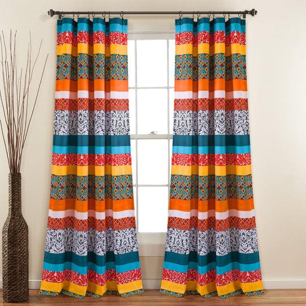 lush décor Boho Stripe Window Curtain Panel Set