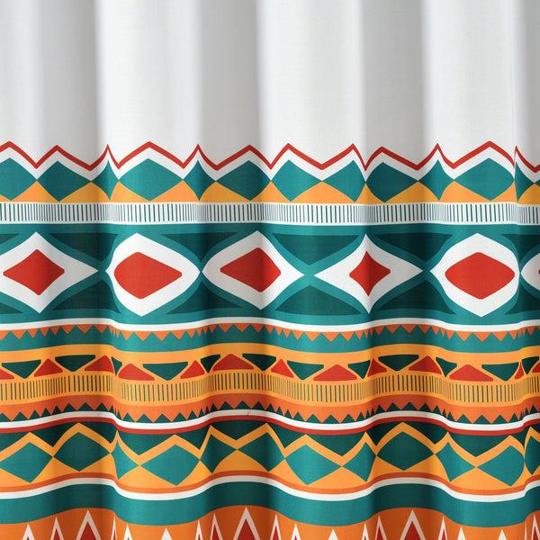 Lush Décor Boho Viviane Geo Fringe Shower Curtain