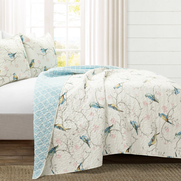 Lush Décor Botanical Bird & Flower Quilt 3 Piece Set