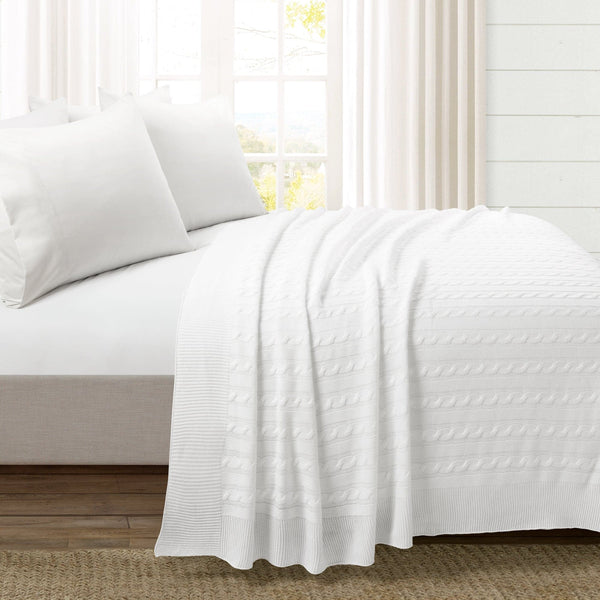 Lush Décor Cable Soft Knitted Blanket/Coverlet