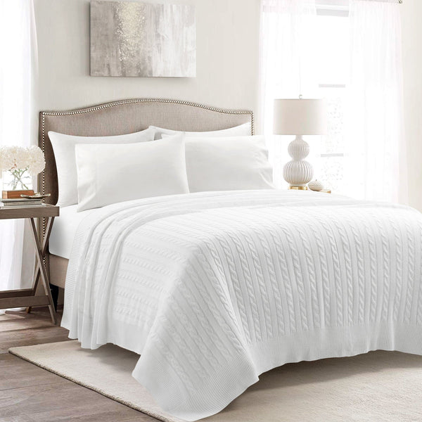 lush décor Cable Soft Knitted Blanket/Coverlet