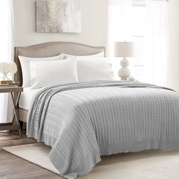 Lush Décor Cable Soft Knitted Blanket/Coverlet