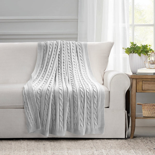 Lush Décor Cable Soft Knitted Throw