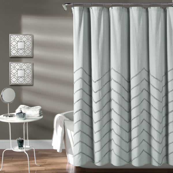 Lush Décor Chenille Chevron Shower Curtain