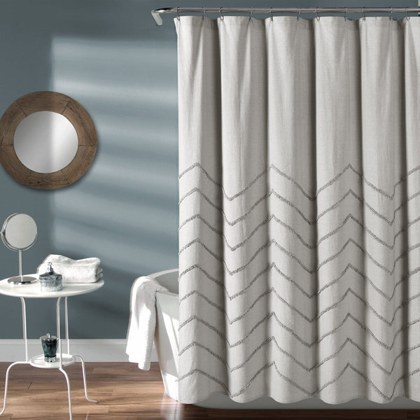 Lush Décor Chenille Chevron Shower Curtain