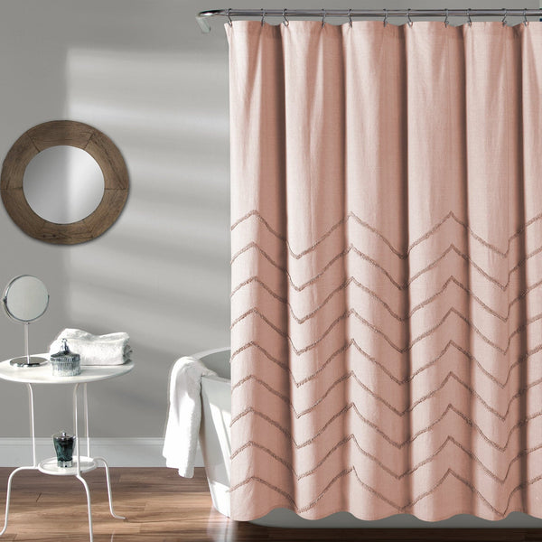 lush décor Chenille Chevron Shower Curtain