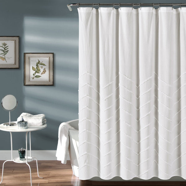 Lush Décor Chenille Chevron Shower Curtain