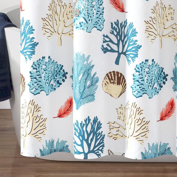 Lush Décor Coastal Reef Feather Shower Curtain