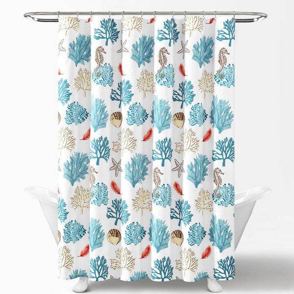 Lush Décor Coastal Reef Feather Shower Curtain
