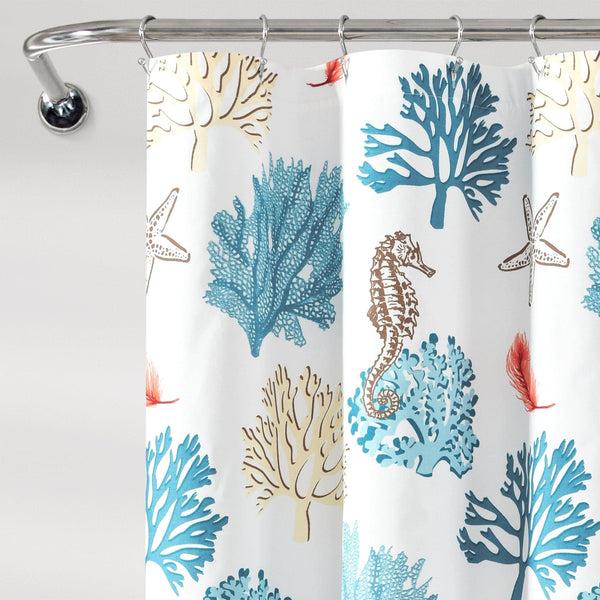 Lush Décor Coastal Reef Feather Shower Curtain