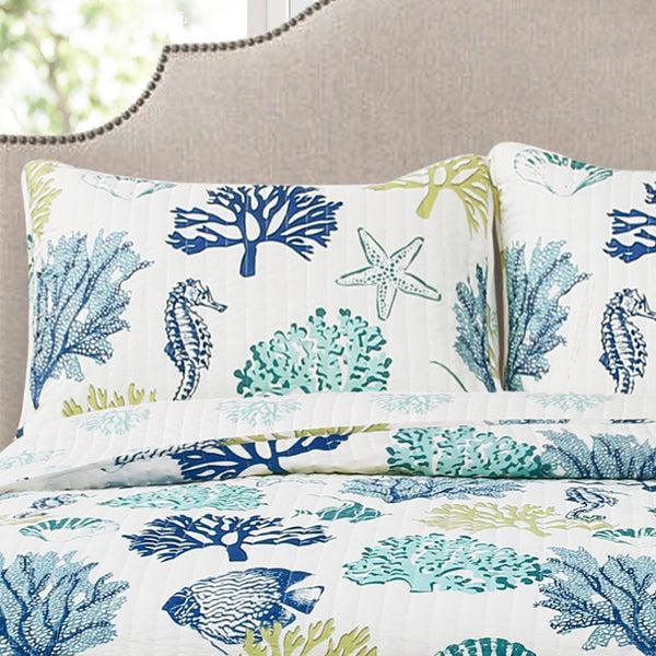 Lush Décor Coastal Reef Quilt 3 Piece Set