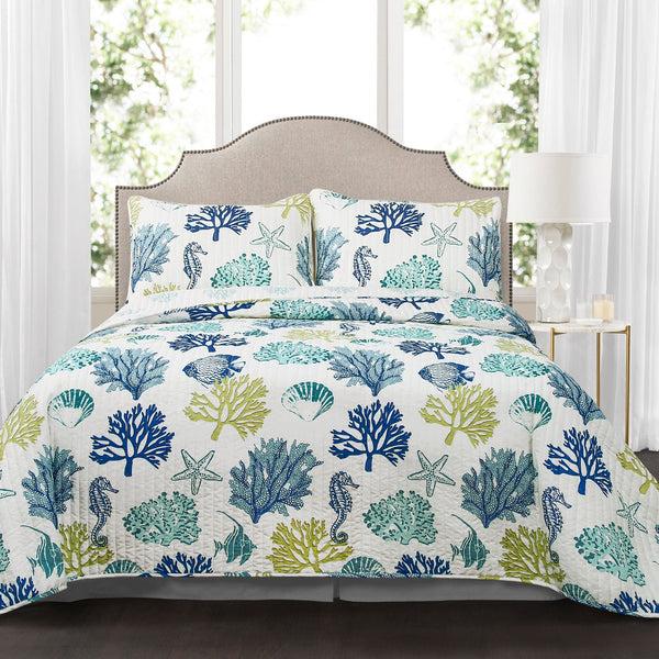 lush décor Coastal Reef Quilt 3 Piece Set