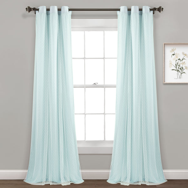 Lush Décor Cottage Polka Dot Sheer Window Curtain