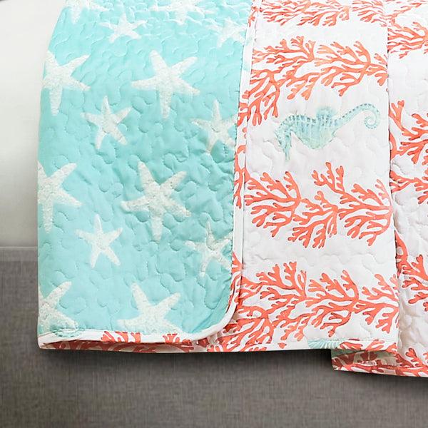 Lush Décor Dina Coral Quilt 3 Piece Set