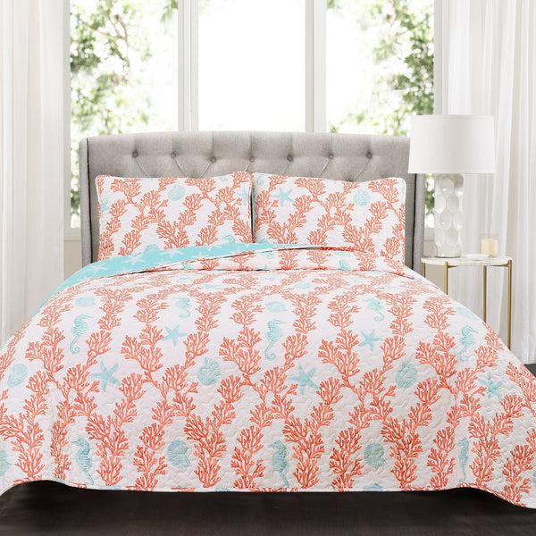 lush décor Dina Coral Quilt 3 Piece Set