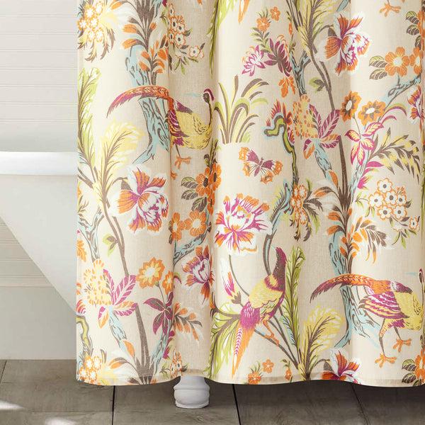 Lush Décor Dolores Linen Textured Shower Curtain