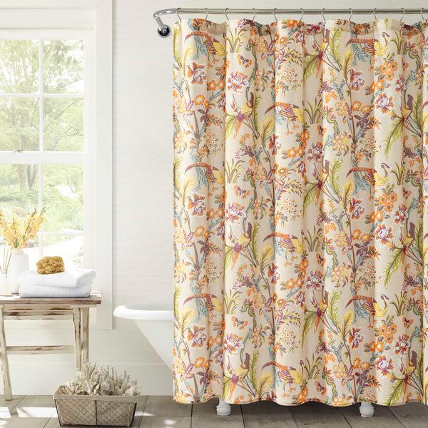 lush décor Dolores Linen Textured Shower Curtain