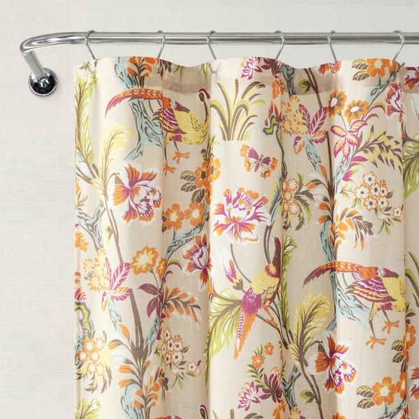 Lush Décor Dolores Linen Textured Shower Curtain