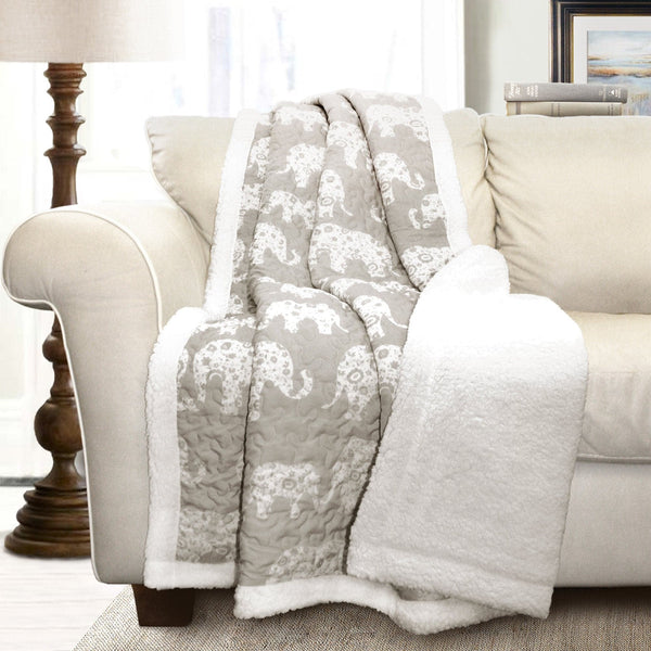 lush décor Elephant Parade Sherpa Throw
