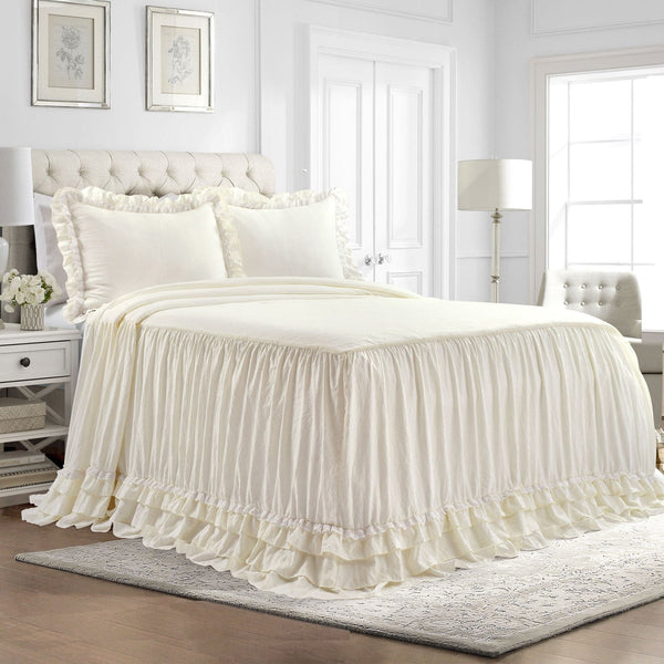 lush décor Ella Ruffle Lace 3 Piece Bedspread Set