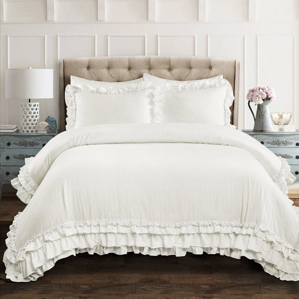 Lush Décor Ella Ruffle Lace 3 Piece Comforter Set