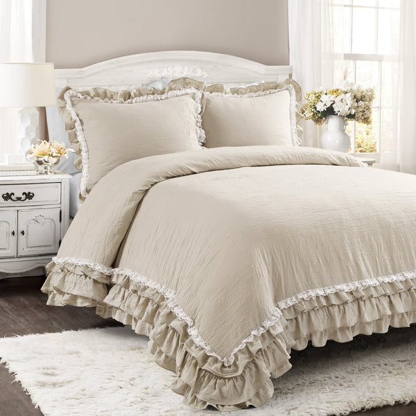 Lush Décor Ella Ruffle Lace 3 Piece Comforter Set