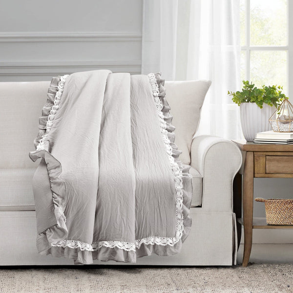 Lush Décor Ella Ruffle Lace Throw