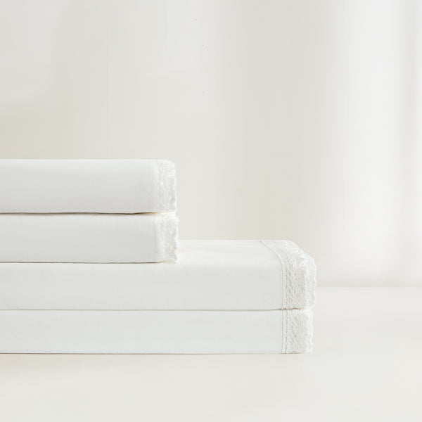 Lush Décor Evelyn Lace Trim Cotton Sheet Set