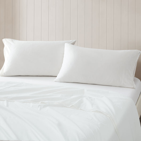 Lush Décor Evelyn Lace Trim Cotton Sheet Set