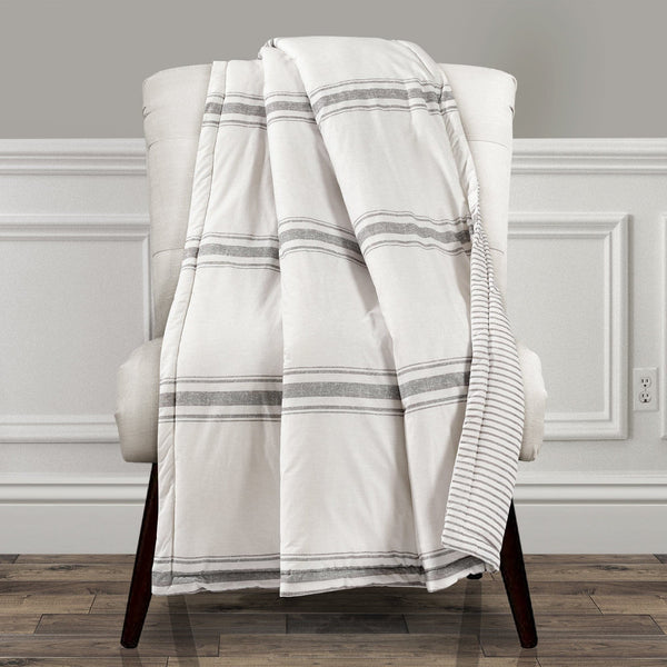 Lush Décor Farmhouse Stripe Throw