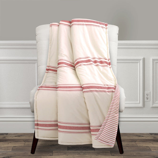 lush décor Farmhouse Stripe Throw