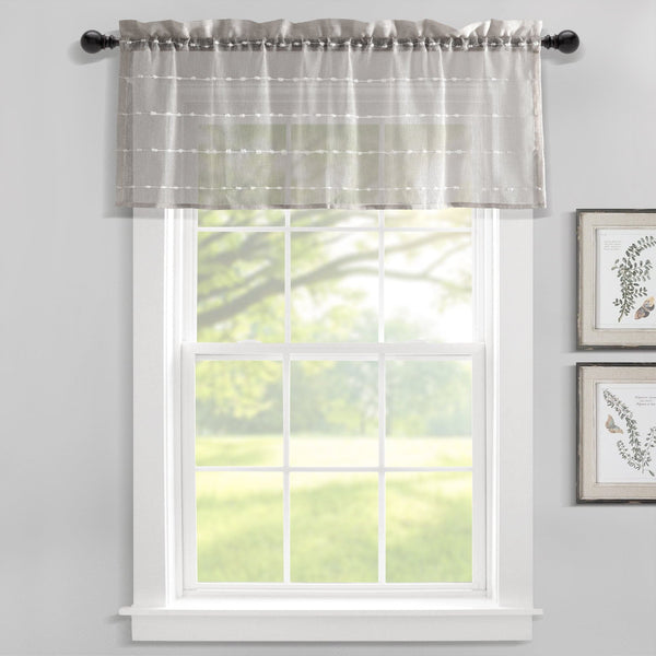 Lush Décor Farmhouse Textured Sheer Valance