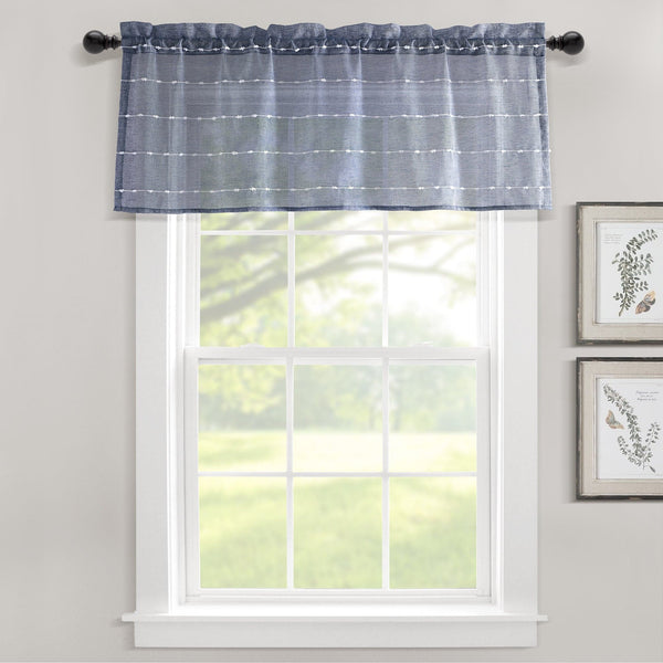 lush décor Farmhouse Textured Sheer Valance