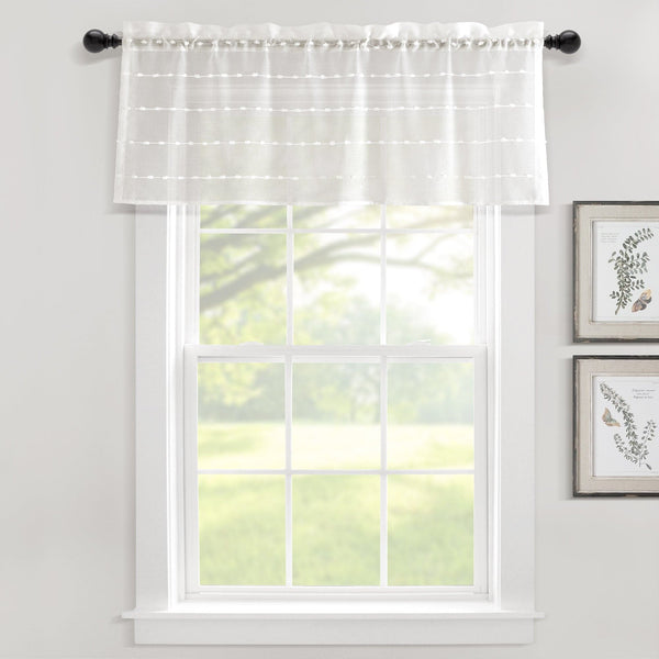 Lush Décor Farmhouse Textured Sheer Valance