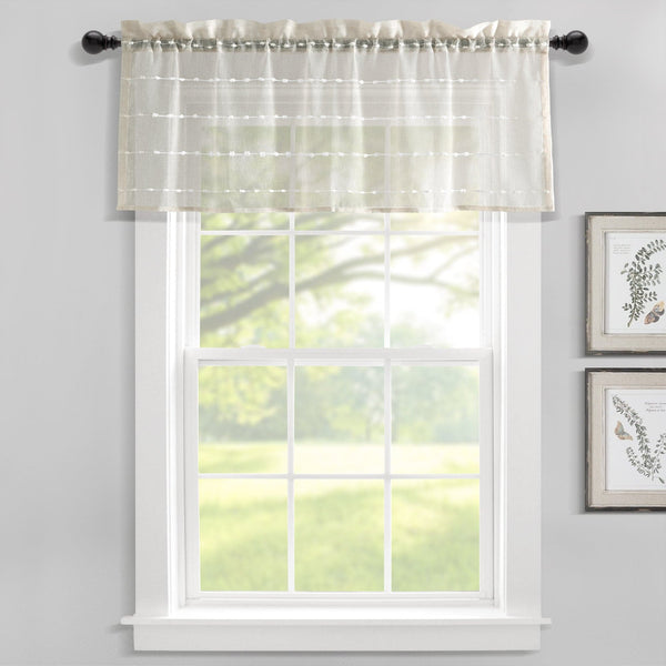 Lush Décor Farmhouse Textured Sheer Valance