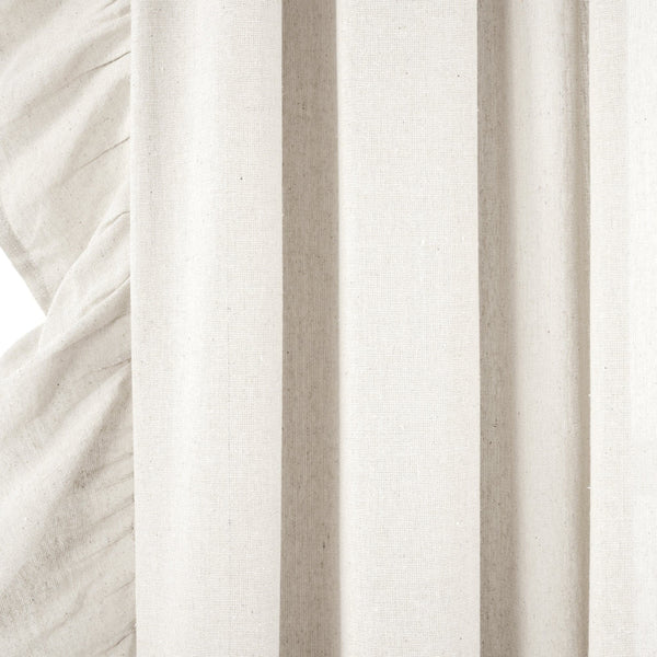 Lush Décor Faux Linen Ruffle Window Curtain Panel