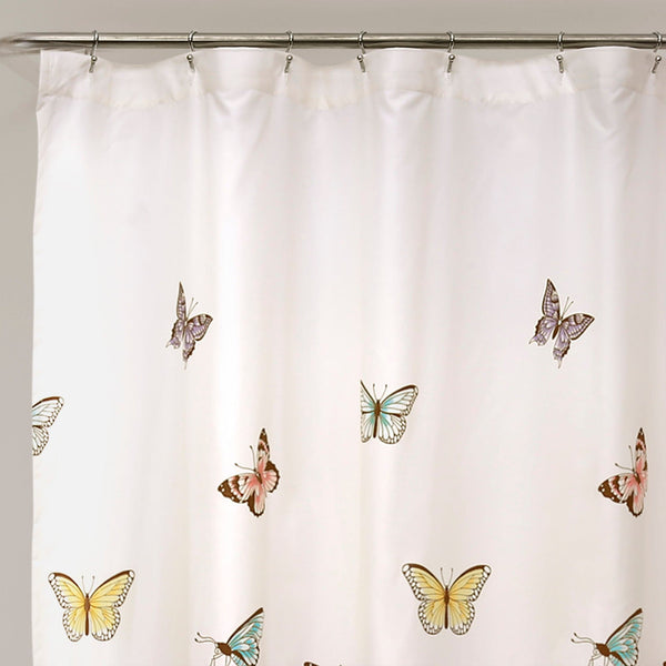 Lush Décor Flutter Butterfly Shower Curtain